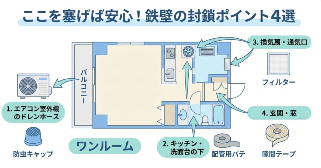 ここを塞げば安心！鉄壁の封鎖ポイント4選