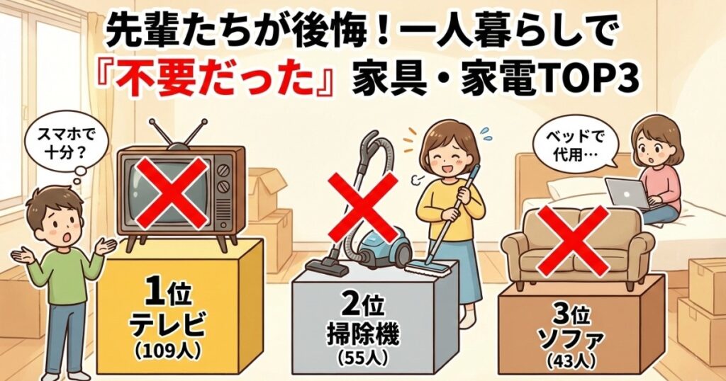 一人暮らしで不要だった家具・家電ランキング