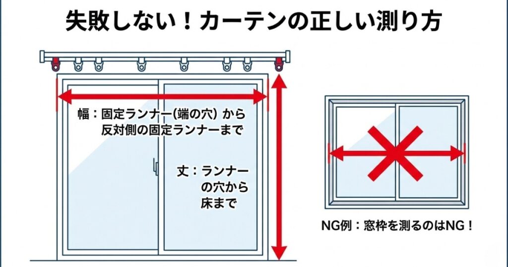 カーテンの正しい測り方
