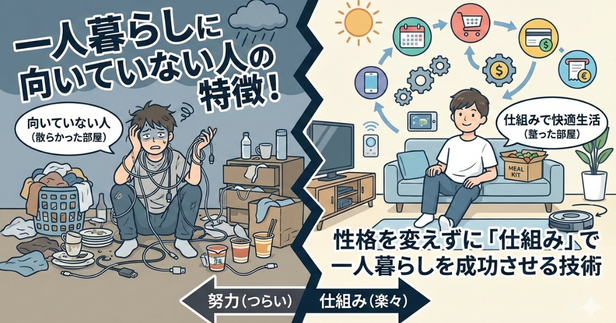 一人暮らし 向いてない人 特徴