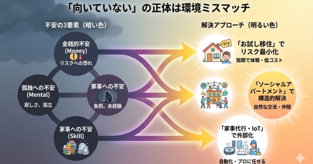 一人暮らし 向いてない人の正体の図解